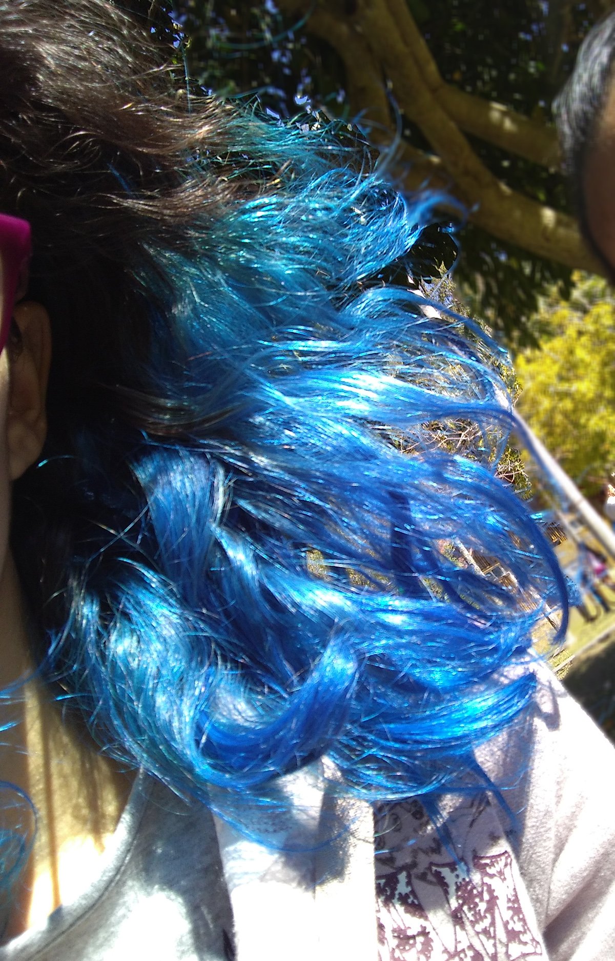 Pintando o cabelo de azul 2